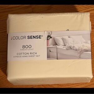 Cream Cotton Rich King Sheet Set